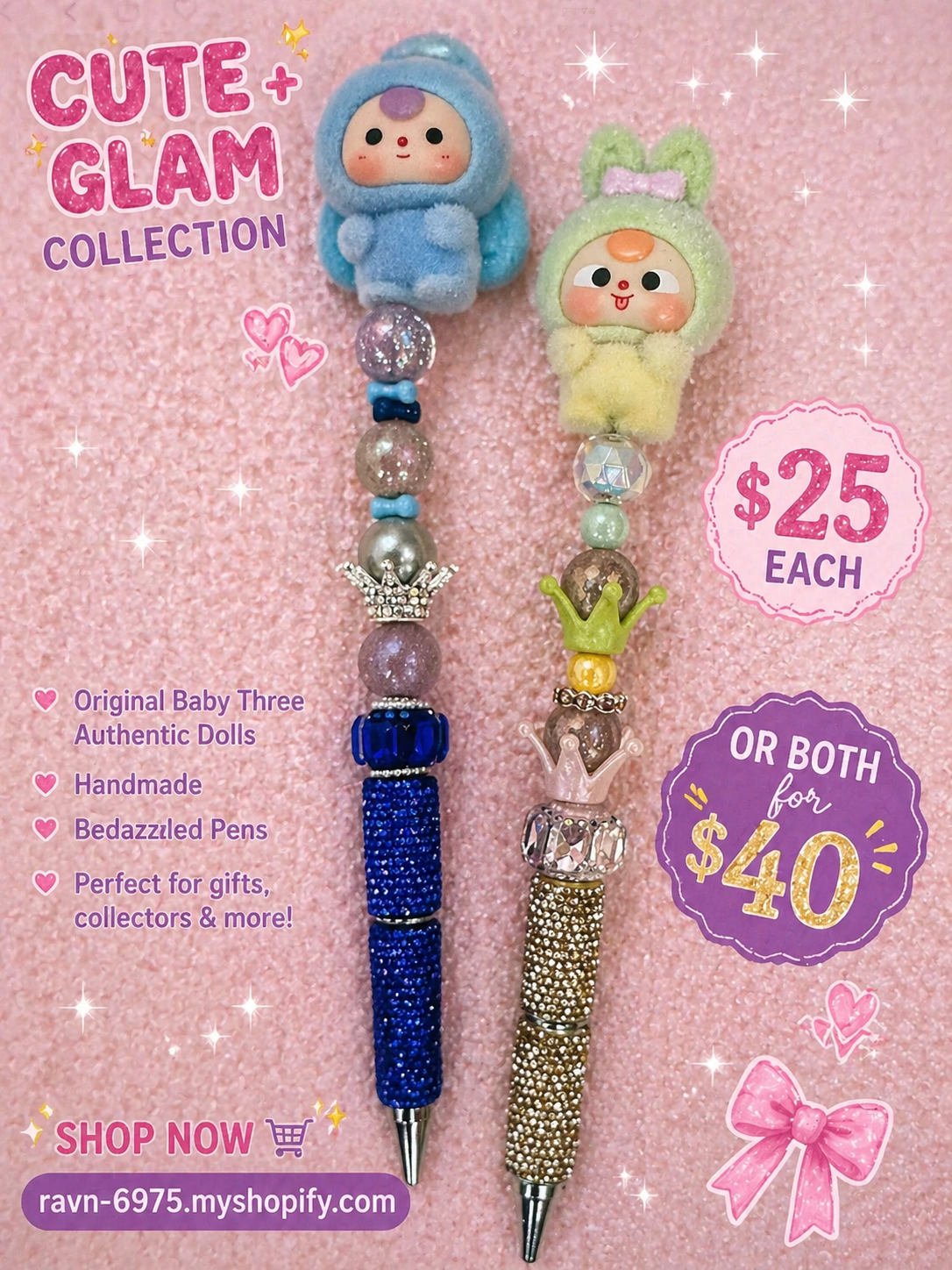Baby three authentic pens